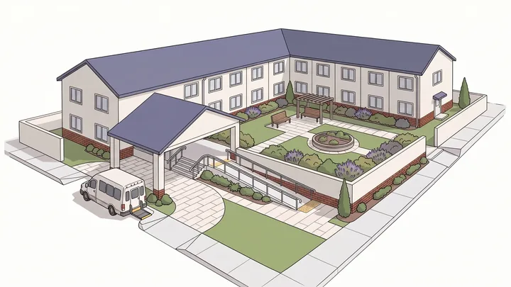 Illustration of a senior living residence