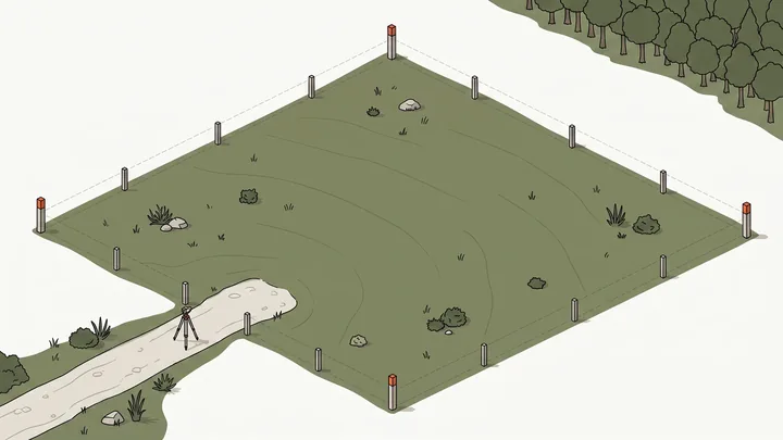 Illustration of an undeveloped raw land parcel