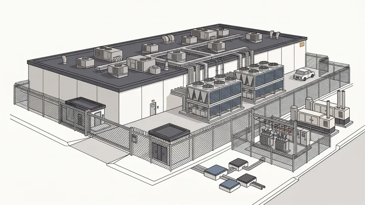 Illustration of a data center facility